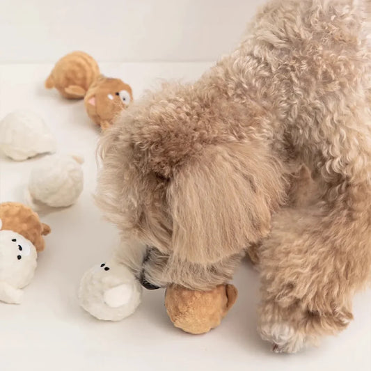 Squeaky Plush Puppy Ball Dog Toy | FurvioShop