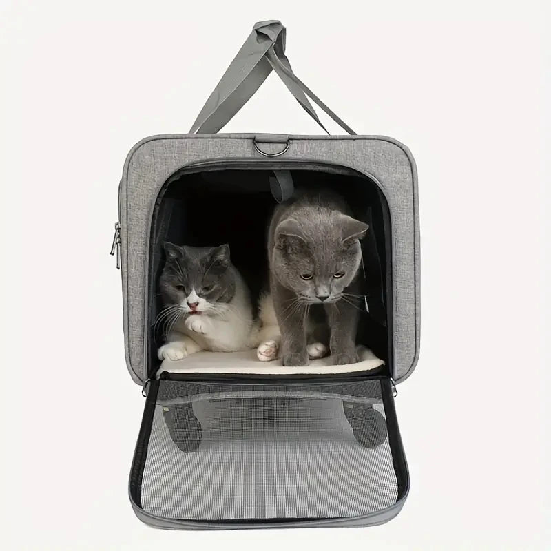 Extra large portable pet trolley carrier by Furvio Shop with mesh sides and sturdy handle for easy travel with pets.