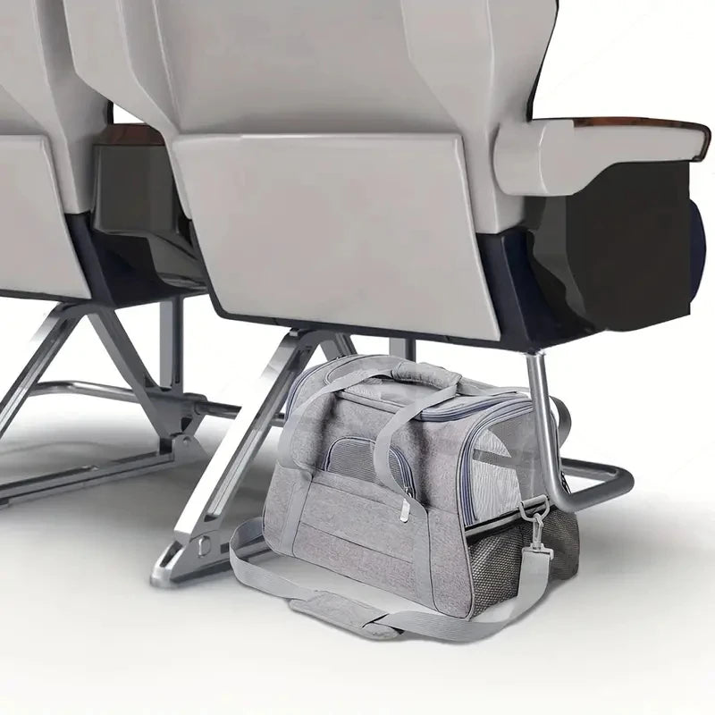 Furvio Shop airline-approved soft-sided pet carrier with mesh panels and padded handle for comfortable travel.