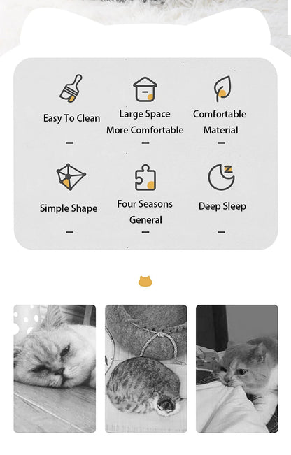 Furvio Shop 2-in-1 cat cave bed and nest with warm plush interior, cozy hideaway for cats to rest and relax.