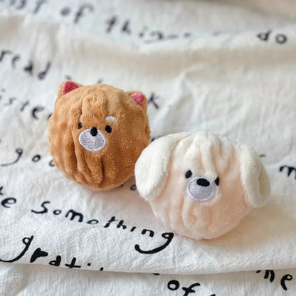 Squeaky Plush Puppy Ball Dog Toy | FurvioShop