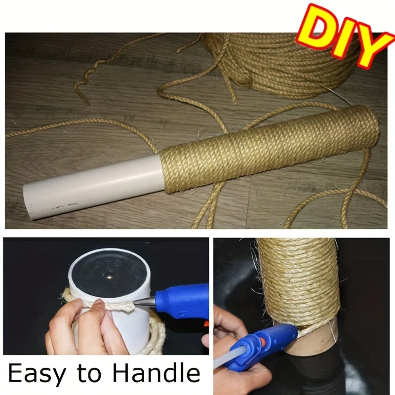 Natural Sisal Scratching Rope by Furvio Shop, coiled for cats to scratch and stretch, made from durable sisal material.
