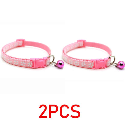 Reflective paw print breakaway cat collar from Furvio Shop with safety buckle and reflective design for visibility.