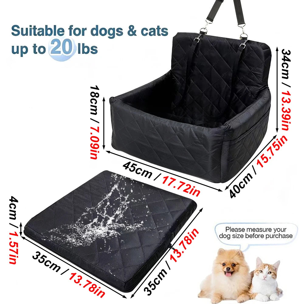 Safe & Cozy Dog Car Seat Booster Bed | FurvioShop