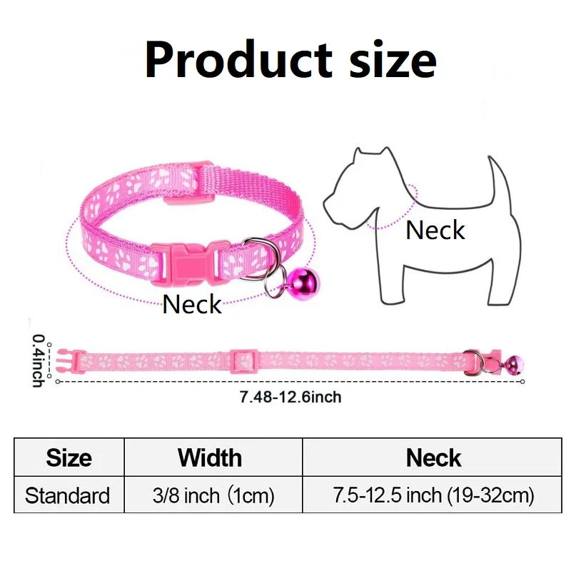 Reflective paw print breakaway collar for pets with adjustable strap, designed by Furvio Shop for safety and comfort.