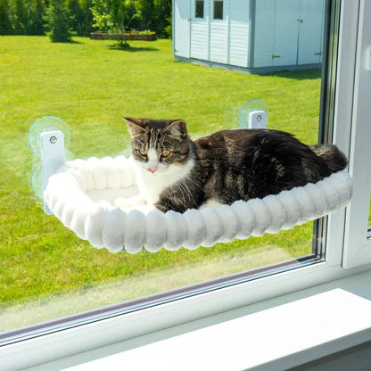 Foldable window cat hammock and sunbed by Furvio Shop, featuring soft fabric and sturdy design for cozy outdoor lounging.