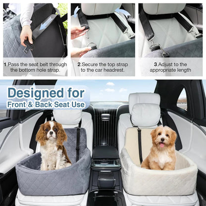Safe & Cozy Dog Car Seat Booster Bed | FurvioShop