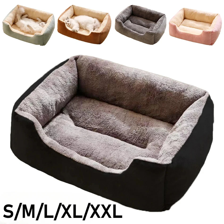 Furvio Shop cozy minimalist plush pet bed with anti-slip bottom, soft cushioning for small dogs and cats.