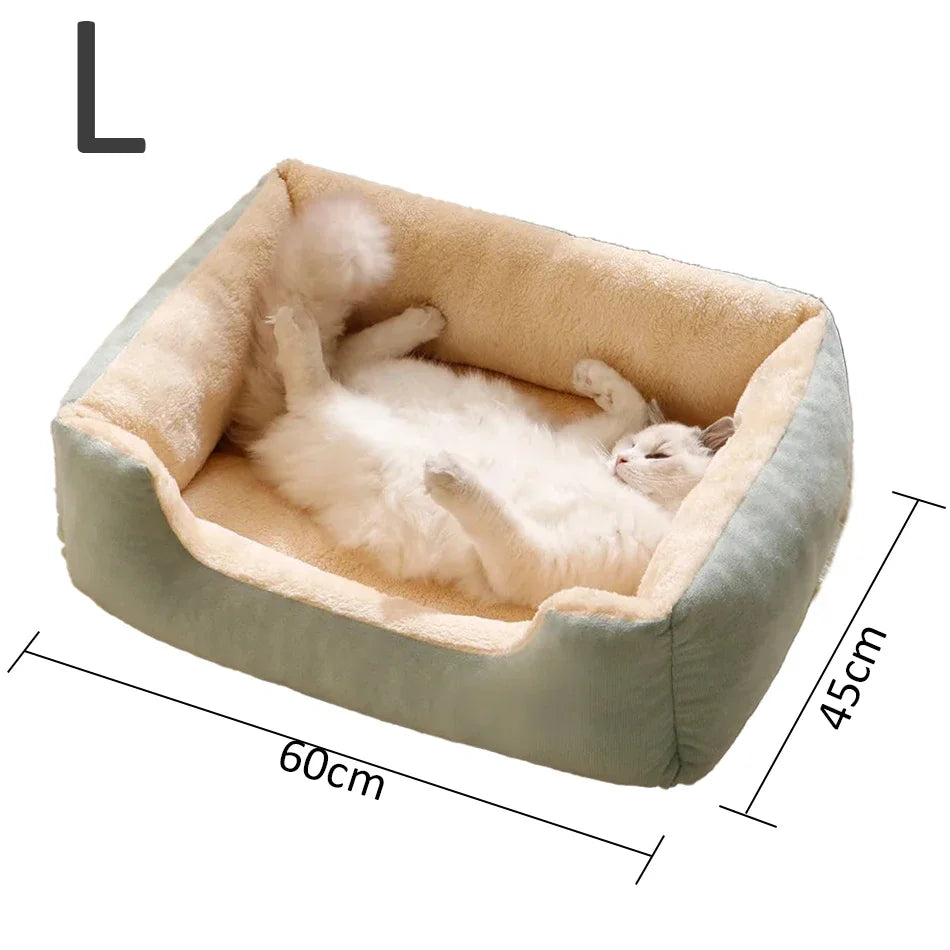 Furvio Shop cozy minimalist plush pet bed with anti-slip bottom, soft and comfortable for small dogs or cats.