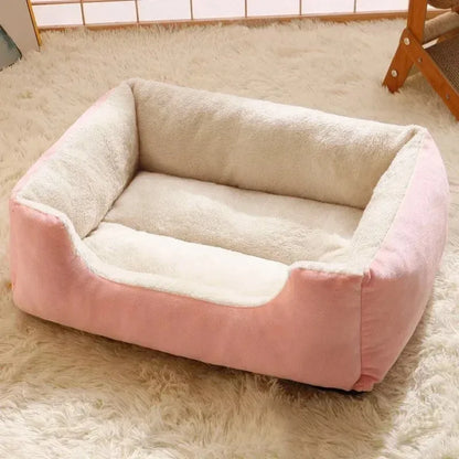 Soft plush pet bed by Furvio Shop featuring a cozy minimalist design and anti-slip bottom for added safety.