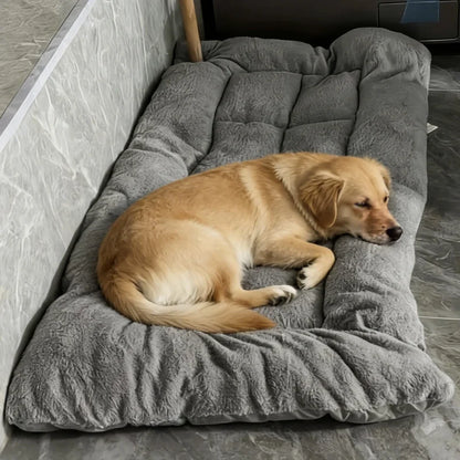Extra large dual-sided plush dog bed and crate mat by Furvio Shop featuring soft, cozy fabric and supportive padding for pets.