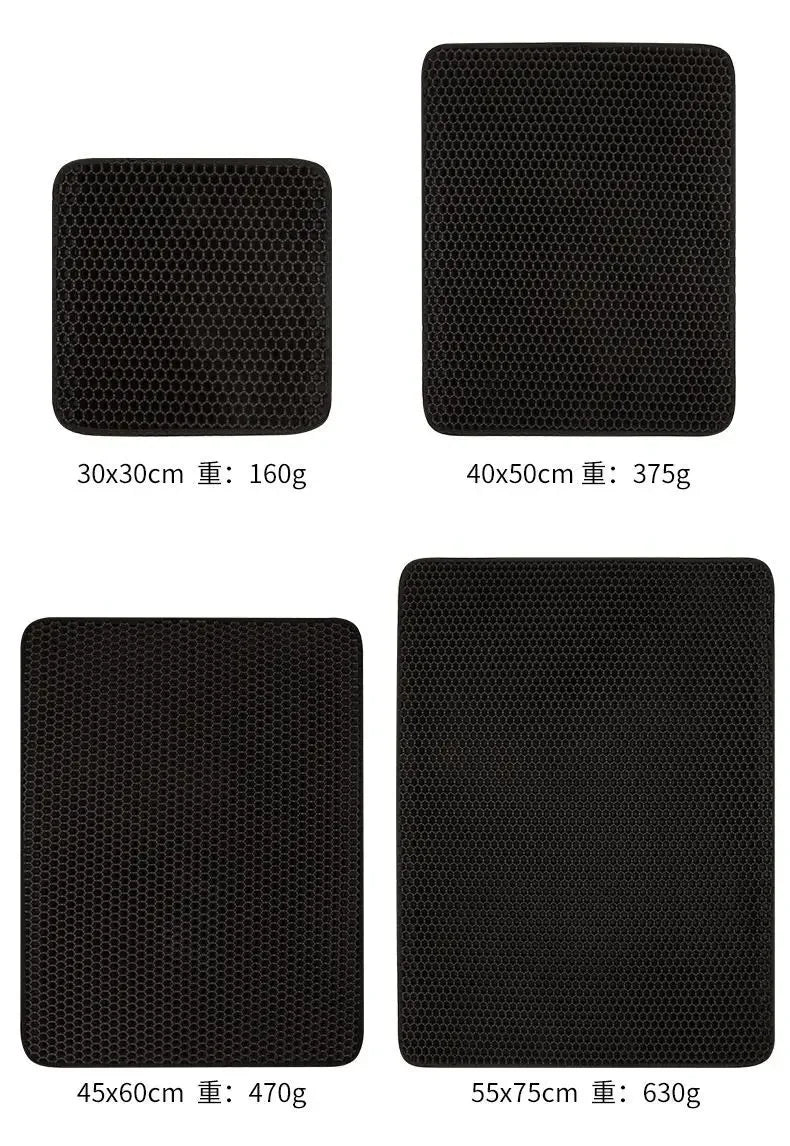 Furvio Shop cat litter mat with double layer waterproof design, non-slip surface, washable pet litter box mat for clean, dry floors