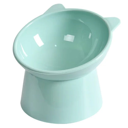 Furvio Shop ergonomic elevated cat-ear feeder bowl with soft silicone edges and raised height for comfortable feeding.