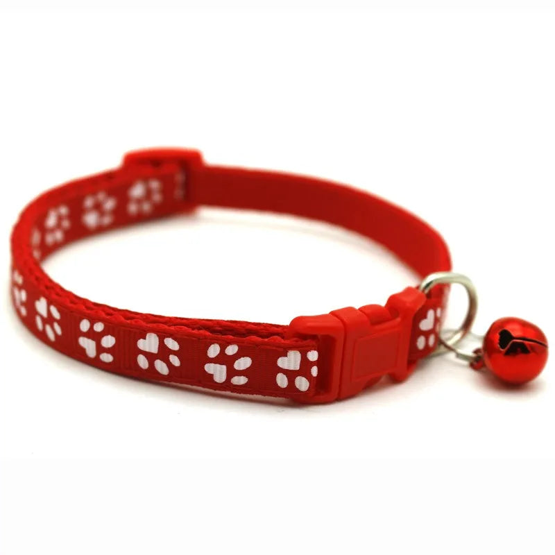 Reflective paw print breakaway dog collar from Furvio Shop, featuring a secure buckle and adjustable fit on a white background.