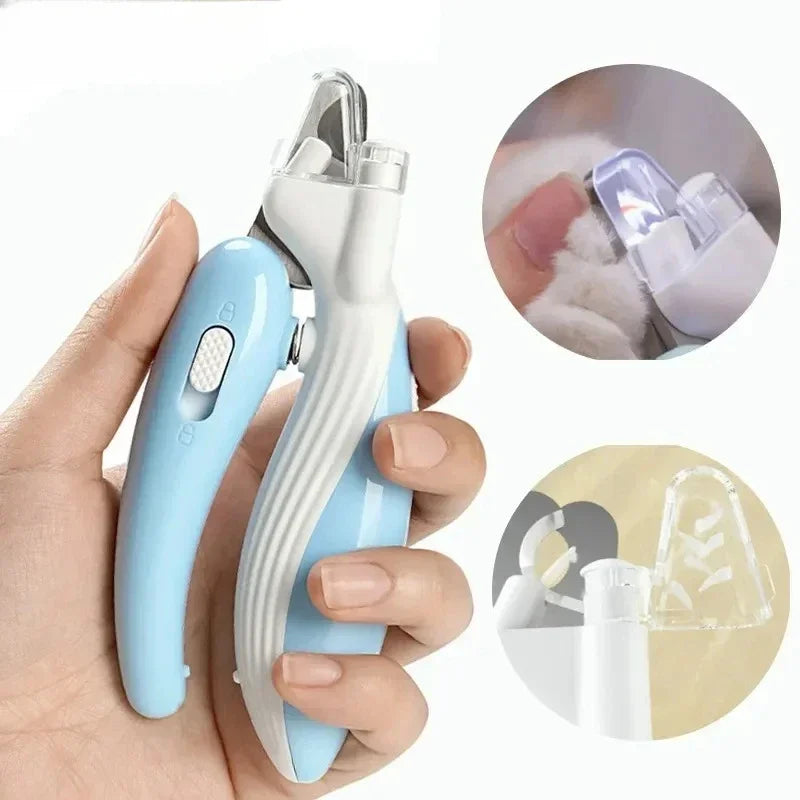 Furvio Shop illuminating LED pet nail clippers with ergonomic handle and built-in LED light for precise grooming.