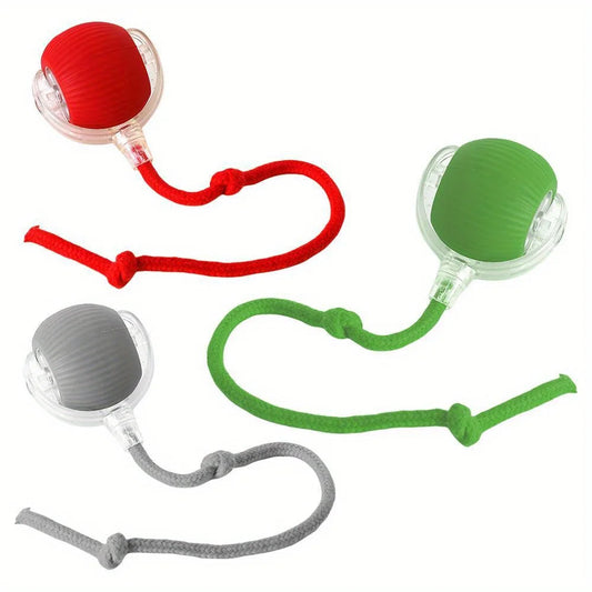 Smart interactive rolling cat ball with tail by Furvio Shop, featuring colorful design and moving tail to entertain cats.
