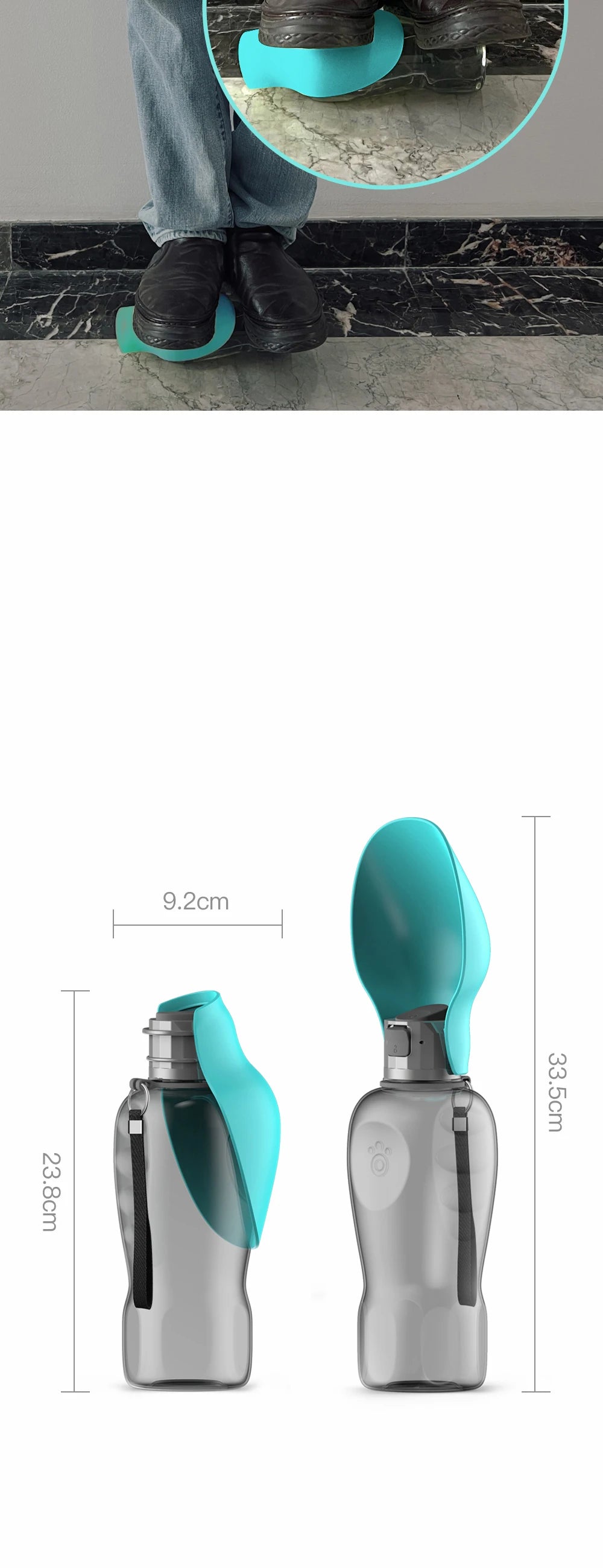 800ml Foldable Large Dog Water Bottle | FurvioShop
