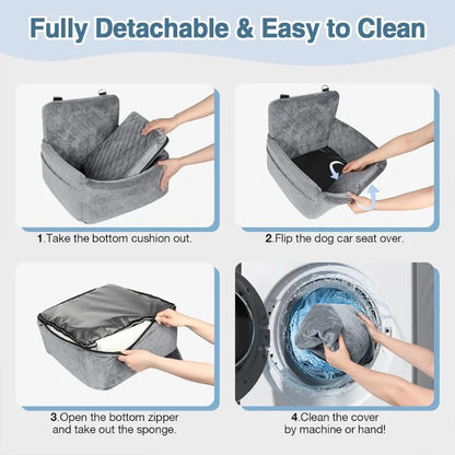 Safe & Cozy Dog Car Seat Booster Bed | FurvioShop