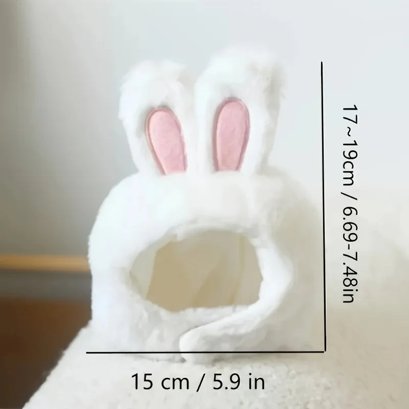 Fluffy Bunny Ears Cat Hat & Small Dog Costume | FurvioShop