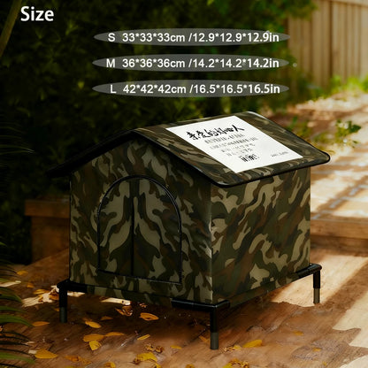 Waterproof outdoor cat house and shelter by Furvio Shop, featuring a cozy, weather-resistant design for outdoor feline comfort.