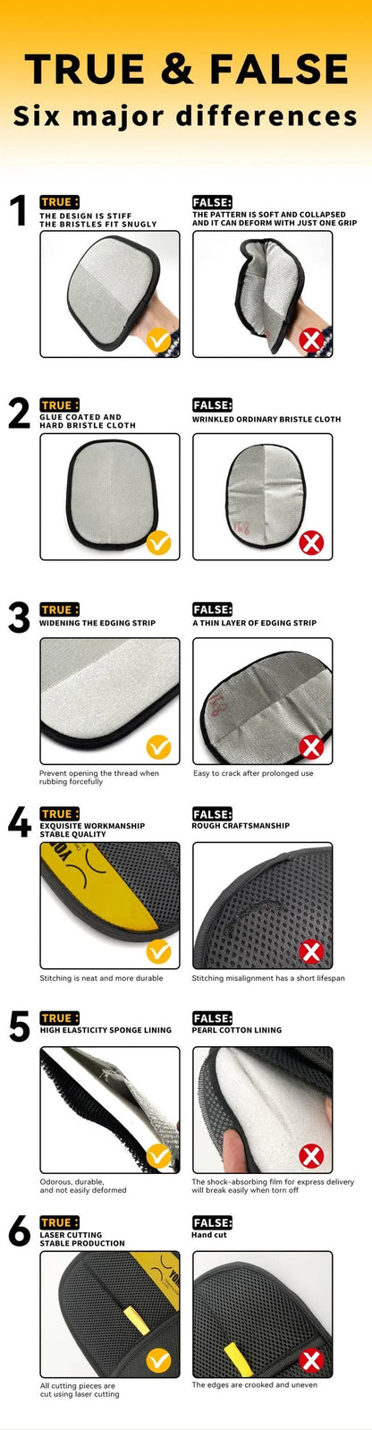 Furvio Shop electrostatic pet hair remover glove showing hand wearing the glove with pet hair being lifted from a surface