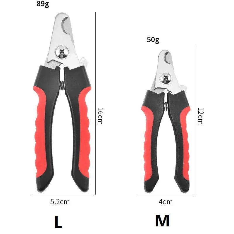 Furvio Shop professional pet nail clippers and file set with stainless steel blades and ergonomic handles for grooming pets.