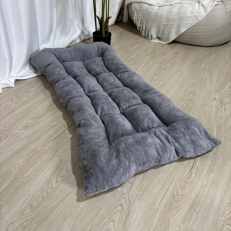 Extra large dual-sided plush dog bed and crate mat by Furvio Shop, soft and comfortable with plush fabric on both sides.