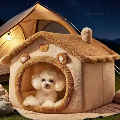 Foldable winter pet villa and house by Furvio Shop, featuring soft, insulated material and a cozy entrance for pets.