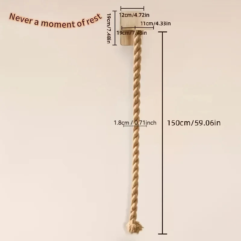 Minimalist wall-mounted cat climbing rope by Furvio Shop, designed for easy installation and playful feline activity.