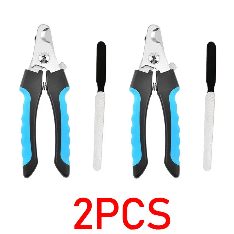 Furvio Shop professional pet nail clippers and file set with ergonomic handles and metal filing surface for grooming pets.
