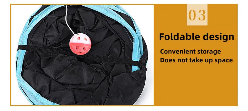Foldable Crinkle Cat Play Tunnel | FurvioShop