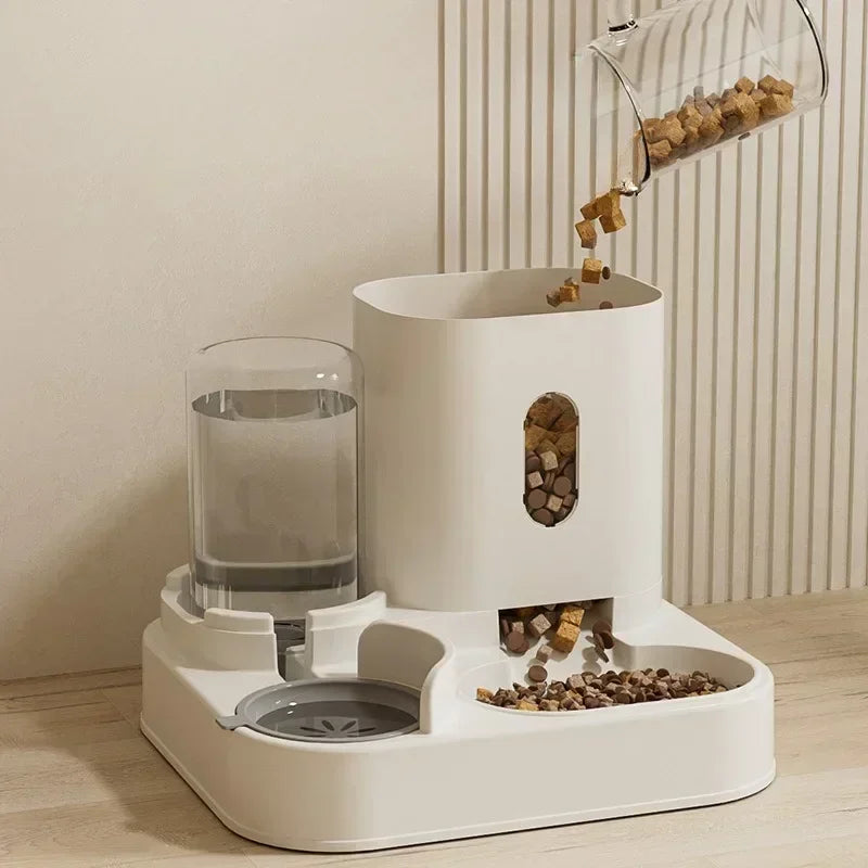Furvio Shop 2-in-1 automatic pet feeder and water dispenser with sleek design and easy-to-use controls for cats and dogs.
