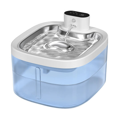 Furvio Shop AquaFlow Wireless Smart Pet Fountain with 3.5L capacity, featuring a modern design and clear water flow for pets