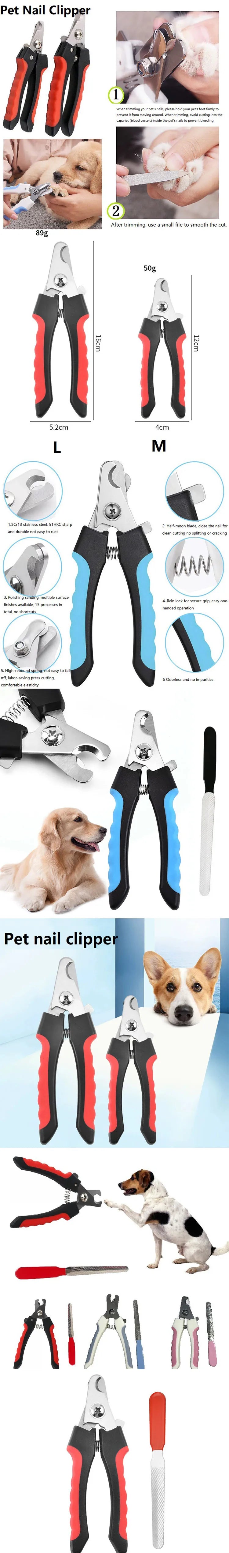 Furvio Shop professional pet nail clippers and file set with ergonomic handles and stainless steel blades on a white background.