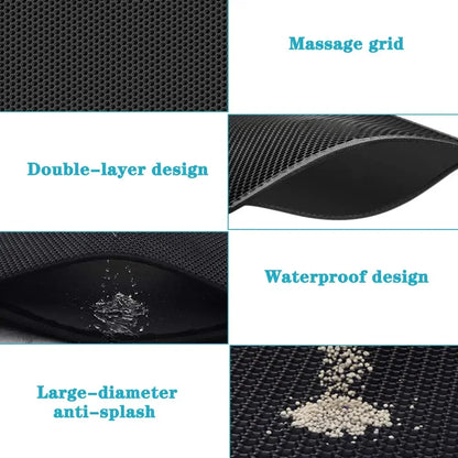Furvio Shop waterproof double-layer cat litter mat with non-slip surface and washable design, ideal for catching litter outside the box