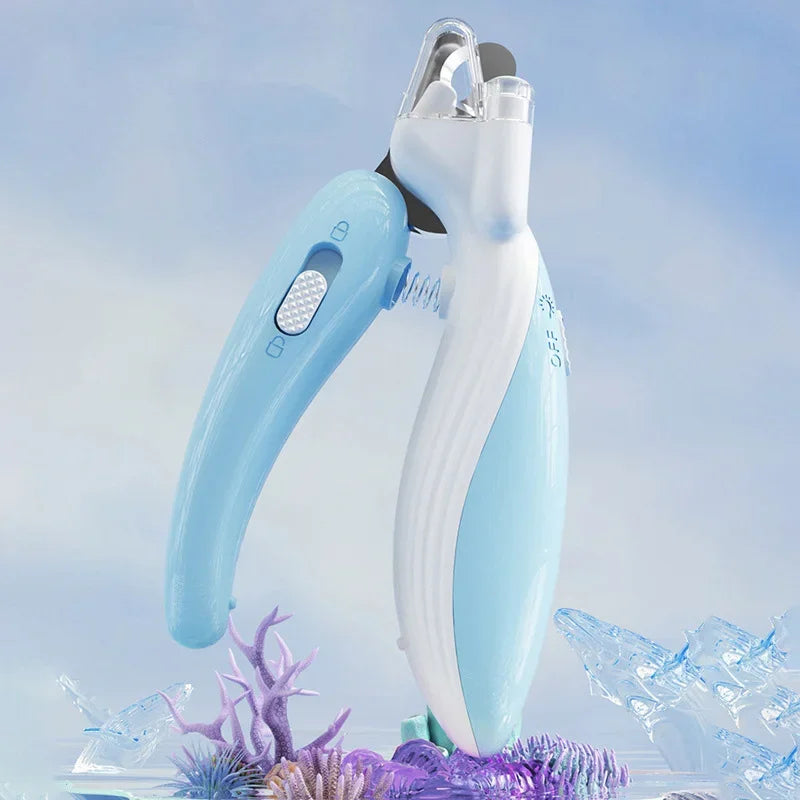 Furvio Shop LED pet nail clippers with illuminated blades for easy, precise grooming of cats and dogs.