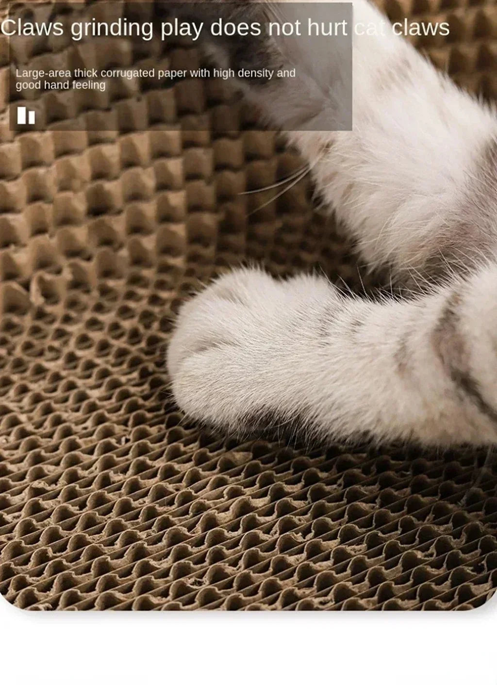 Oval corrugated cat scratcher and lounge bed by Furvio Shop, showing a cozy, oval-shaped scratching surface with a plush lounging area.
