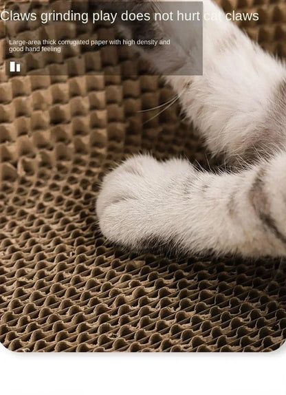 Oval corrugated cat scratcher and lounge bed by Furvio Shop, showing a cozy, oval-shaped scratching surface with a plush lounging area.