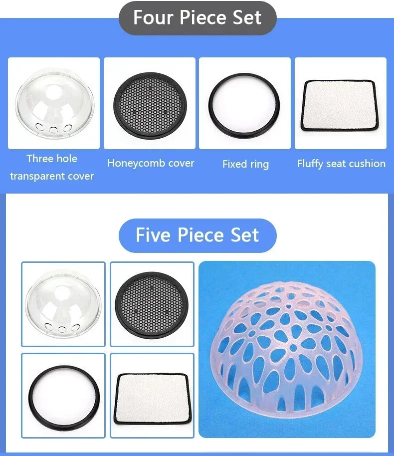Transparent space capsule pet backpack by Furvio Shop with clear plastic design and adjustable straps for comfortable carrying.