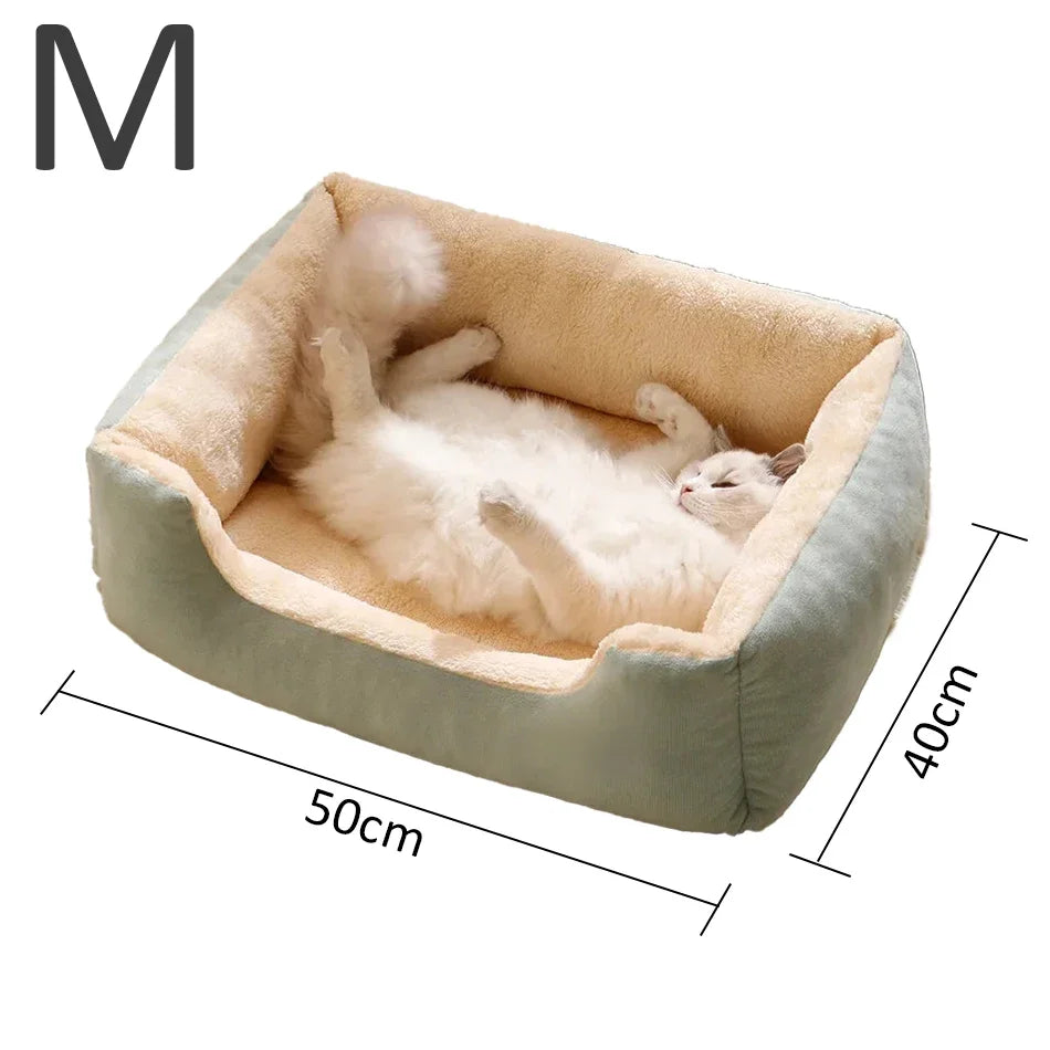 Soft plush pet bed from Furvio Shop featuring a cozy, minimalist design with anti-slip bottom for comfort and safety.