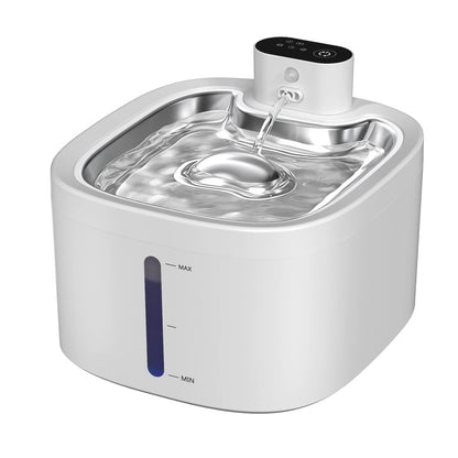 Furvio Shop AquaFlow Wireless Smart Pet Fountain with 3.5L capacity, showing sleek design and water spout for pets.