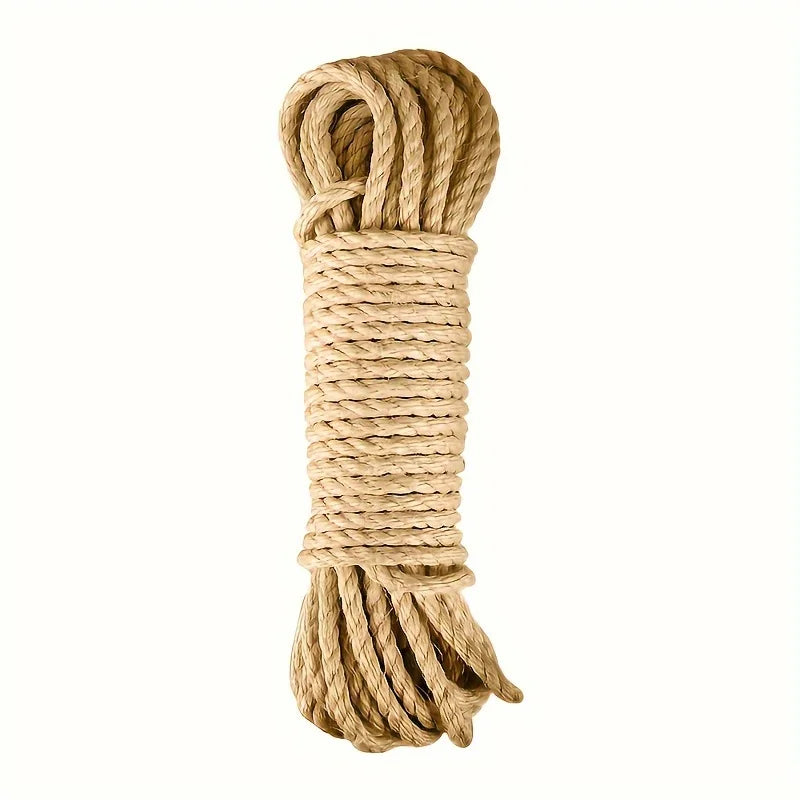 Natural sisal scratching rope from Furvio Shop, coiled for cats to scratch and play, made of durable sisal material.