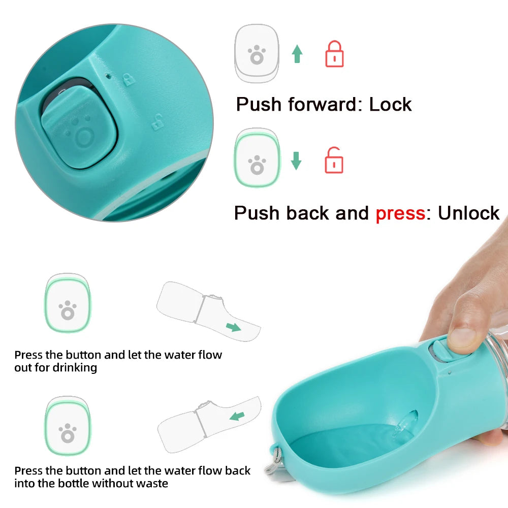 Portable Leakproof Dog Water Bottle Travel Dispenser | FurvioShop