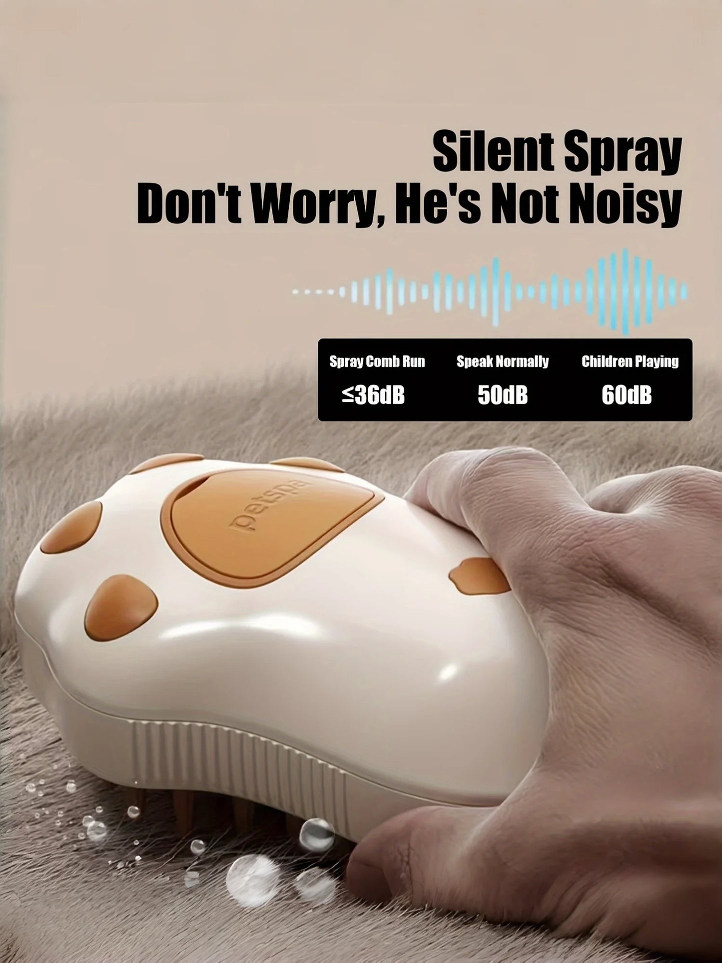 Silent Spray Pet Massage Comb & Brush | FurvioShop
