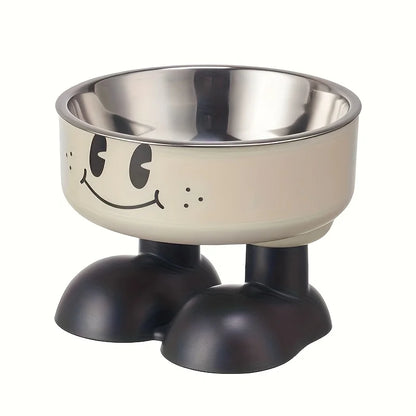 Furvio Shop Smiley Footed Elevated Pet Bowl with colorful smiley design and sturdy elevated base for comfortable pet feeding.