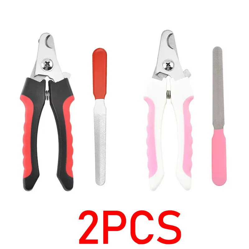 Furvio Shop professional pet nail clippers and file set with ergonomic handles and stainless steel blades for easy grooming.