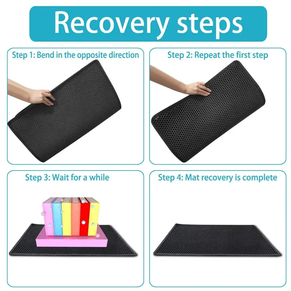 Furvio Shop waterproof double-layer cat litter mat with non-slip surface and washable design, designed to catch litter and keep floors clean.