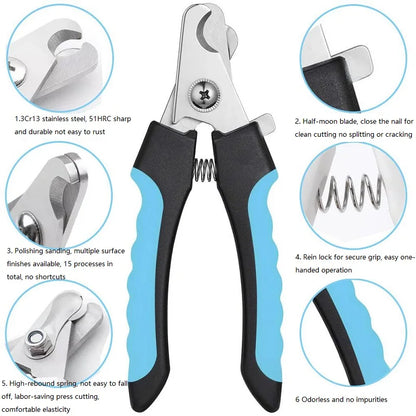 Furvio Shop professional pet nail clippers and file set with ergonomic handles and grooming tools for cats and dogs.
