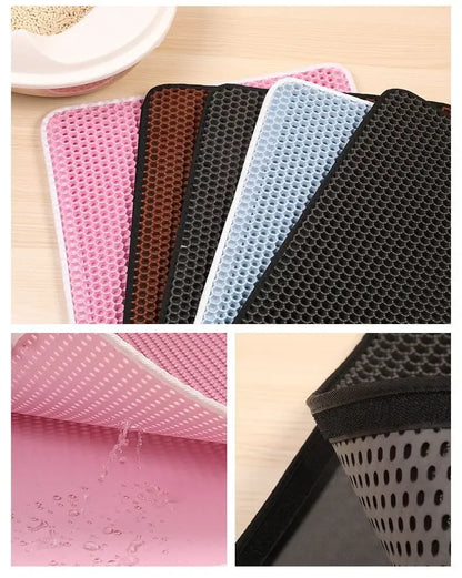 Furvio Shop waterproof double-layer cat litter mat with non-slip surface and washable design, suited for pet litter box use.