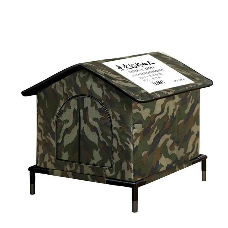 Furvio Shop waterproof outdoor cat house with insulated shelter and cozy entrance for outdoor feline comfort.